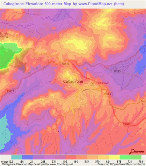 Elevation of Caltagirone,Italy Elevation Map, Topography, Contour