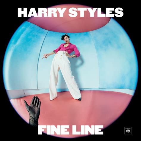 harry styles'fine line album cover with an image of a woman in pink shirt and white pants