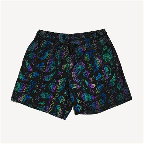 Mens Paisley Reflective Shorts | Gold Presidents