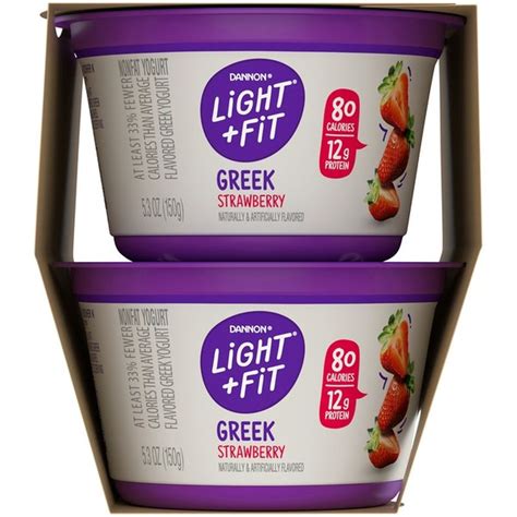 Dannon Light & Fit Greek Greek Blended Strawberry Nonfat Yogurt (5.3 oz) - Instacart