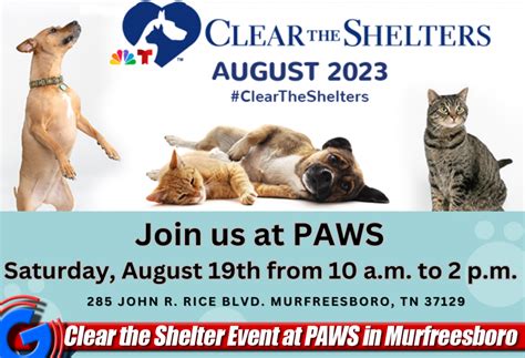 Clear the Shelter Event at PAWS in Murfreesboro - WGNS Radio