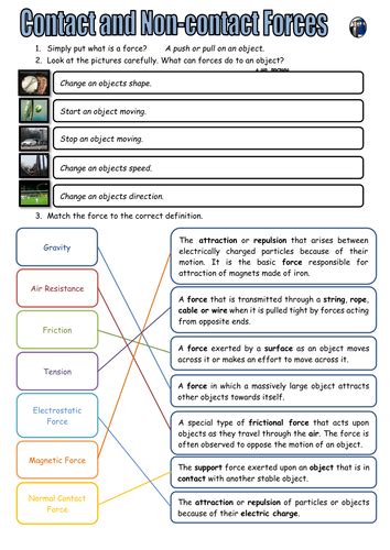 Contact and Non-Contact Forces | Teaching Resources