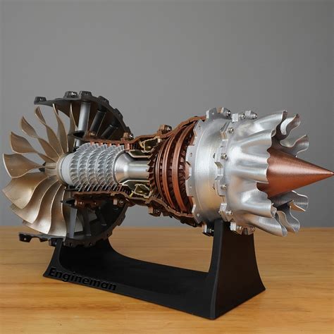 Jet Aircraft Turbofan Engine Kits STEM Plastic Hobby 1/20 Scale Model - Stirlingkit