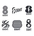Set of black and white number nine logo templates Vector Image