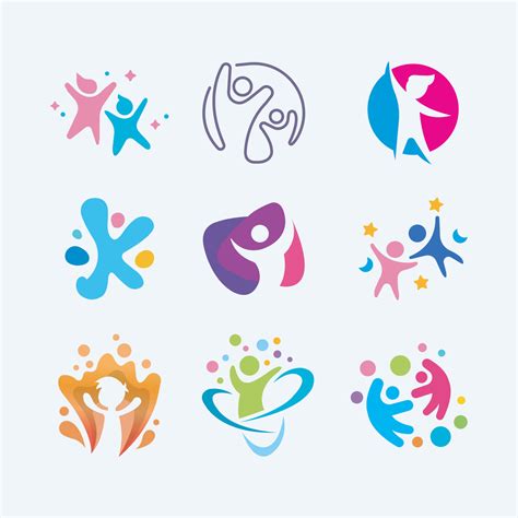 kids logos collection symbol designs for business 8246027 Vector Art at ...