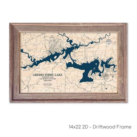 Greers Ferry Lake Map Wood Lake Map Custom Lake Map Custom - Etsy ...