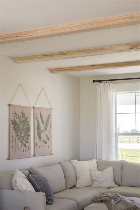 Adding Rustic Faux Beams in the Living Room - Handmade Farmhouse