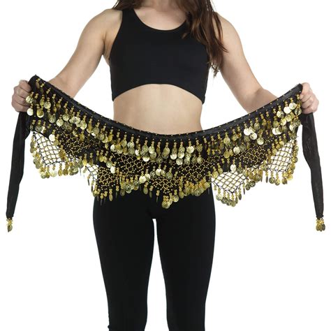 Danzcue Women's Belly Dance Hip Scarf With Gold Coins [BELBS024] - $8.99