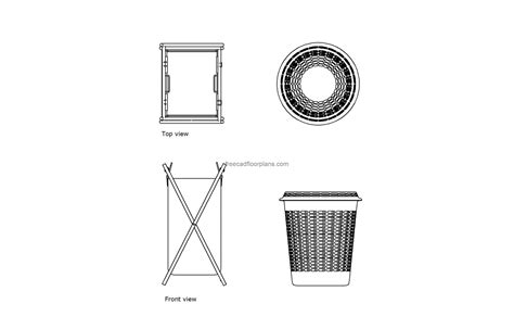 Laundry Hamper, AutoCAD Block - Free Cad Floor Plans