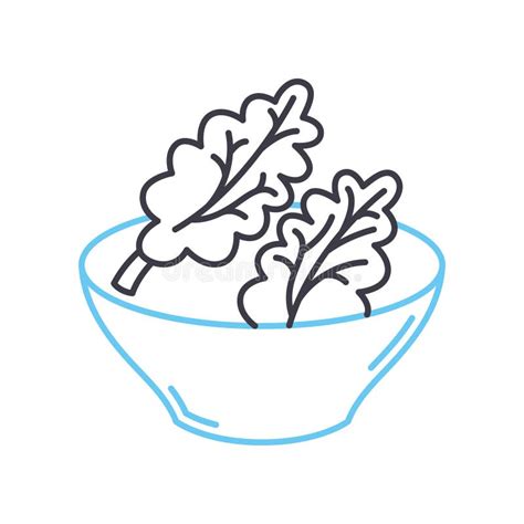 Chinese Kale Leaf Line Icon, Outline Symbol, Vector Illustration ...