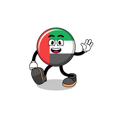 UAE flag cartoon walking 16262363 Vector Art at Vecteezy