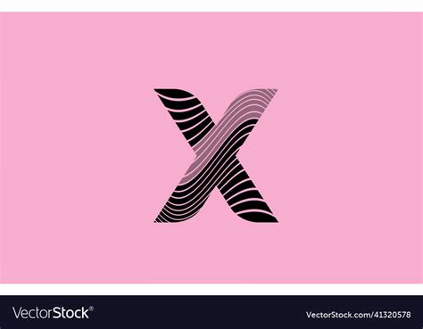 Black letter x logo design icon with pink Vector Image