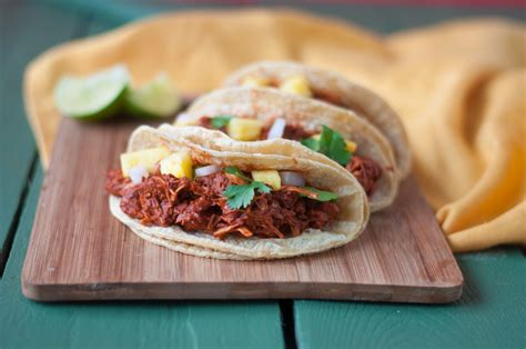 Slow Cooker Jackfruit Adobada Tacos - Thyme & Love