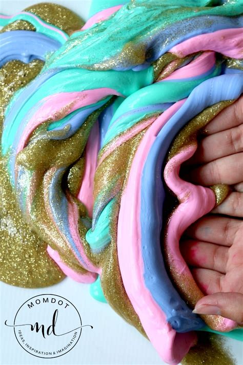 Mermaid Fluffy Slime Easy Recipe with Liquid Starch