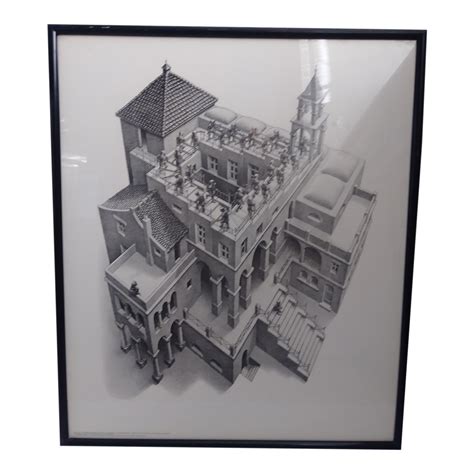 1960s M. C. Escher Ascending and Descending Reproduction Print | Chairish