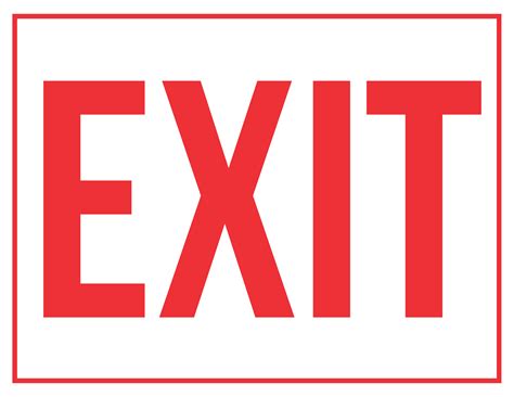 Printable Emergency Exit Sign