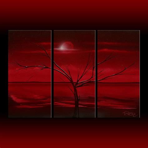 Red abstract Theo Dapore red landscape black red art original | Red ...