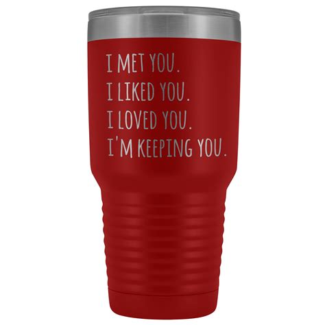 I Love You I'm Keeping You Valentines Day Gift for Boyfriend Girlfriend Tumbler Mug Insulated ...