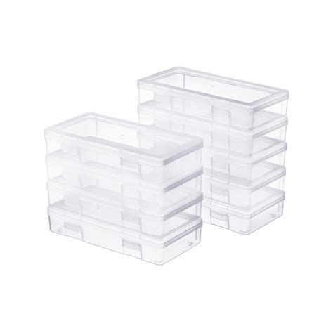 Naivees Medium Clear Storage Box 10 Pack Stackable Storage Containers ...