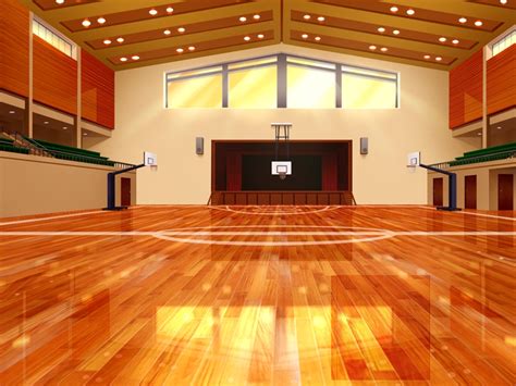 Anime Landscape: Indoor Basketball Court (Anime Background)