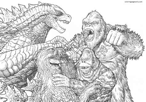 Godzilla vs King Kong 2 Coloring Pages - Godzilla and Kong Coloring Pages - Coloring Pages For ...