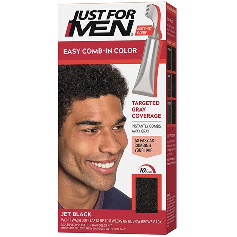 Just For Men Easy Comb-In Color, Hair Coloring for Men with Comb Applicator - Jet Black, A-60