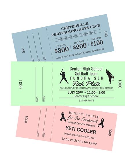 Custom Printed Numbered Raffle Tickets With Perforated Stub - Etsy