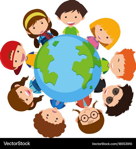 Happy children around the world Royalty Free Vector Image