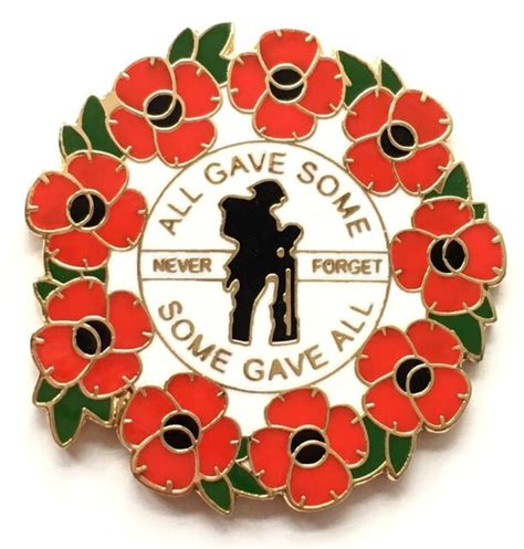 Lest We Forget Poppy Wreath We Will Remember Them Remembrance Lapel Pin Badge | eBay