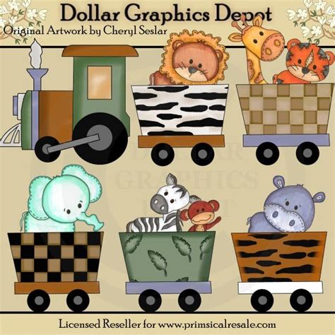 Zoo Train Clip Art Set, by Cheryl Seslar - $1.00 : Great for printable crafts, scrapbooking ...