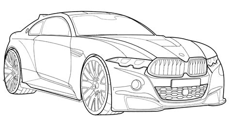 Раскраска BMW M4 CS - распечатать бесплатно