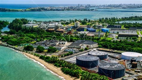 Bacardi Rum Factory in Cataño, Puerto Rico Aerial Stock Photo AX101_232.0000000F | Axiom Images