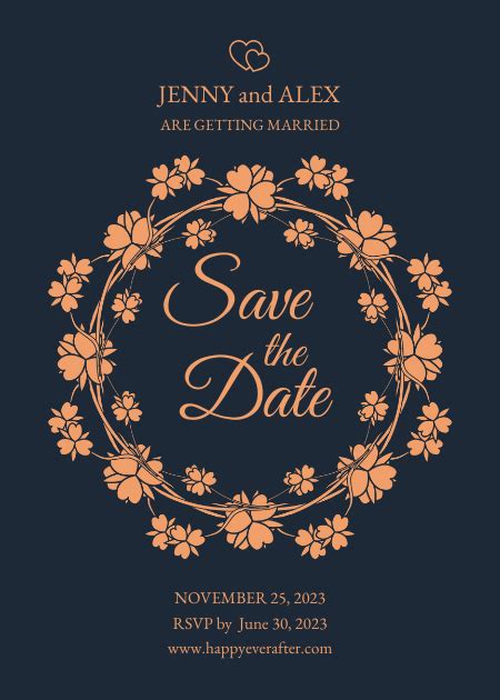 Dark Wedding Save The Date Invitation - Venngage