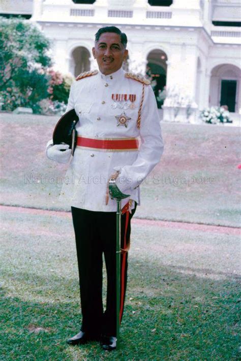 PORTRAIT OF PRESIDENT OF SINGAPORE YUSOF ISHAK IN MILITARY