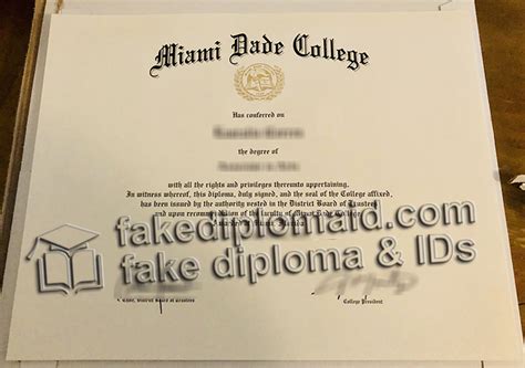 How much does it cost to buy a Miami Dade College diploma?