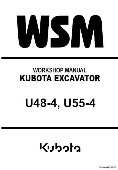 KUBOTA U55-4 EXCAVATOR Service Repair Manual – FREESAMPLESERVICEMANUAL