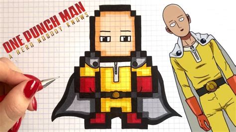 Saitama Pixel Art Dibujos En Cuadricula Cuadricula Para Dibujar Images ...