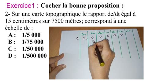 Echelle de la carte topographique : Exercices - YouTube