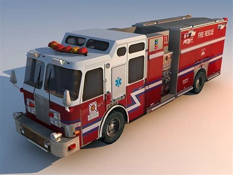 truck firetruck 3d model