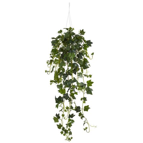 Nearly Natural English Ivy Hanging Basket Artificial Plant-6947 - The Home Depot