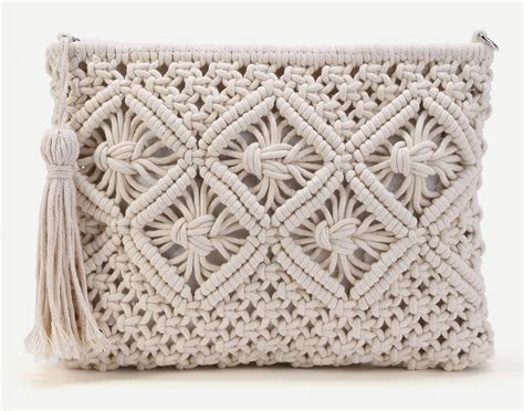 Crochet Clutch Bag With Tassel - Knittting Crochet