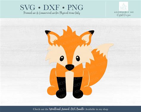 Cute Woodland Fox SVG DXF & PNG Instant Download for | Etsy