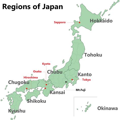 Regions of Japan - Travel in Japan