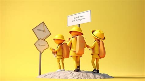 Holding Sign 3d Character Animation Video Loop Of Workers Signs ...