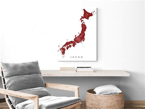 Japan Map Print, Topographic Terrain Japan Wall Art Poster Country Roa — Maps As Art