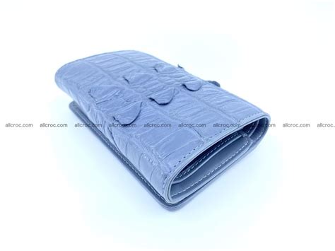 Crocodile skin wallet for women medium trifold