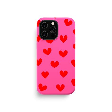 Hot Pink Heart iPhone 14 13 Pro Max Plus Mini Magsafe Tough Case Cute Colorful Dual-layer ...