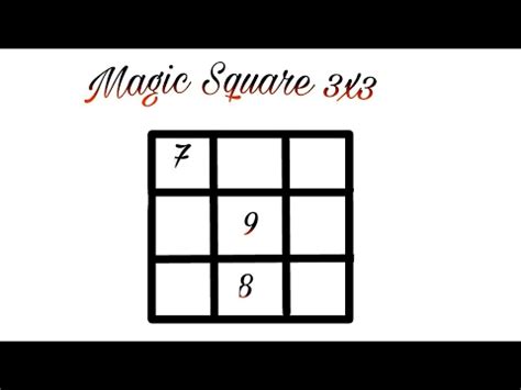 Solve Magic square 3x3 amazing maths trick - YouTube