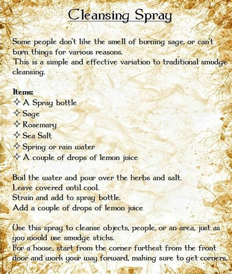 Cleansing Spray | Cleansing spray, Magick spells, Spells witchcraft