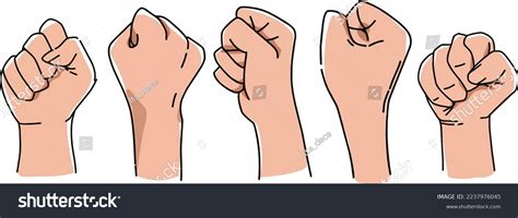 Clenched Hands Vector Illustration Simbols Stock Vector (Royalty Free) 2237976045 | Shutterstock